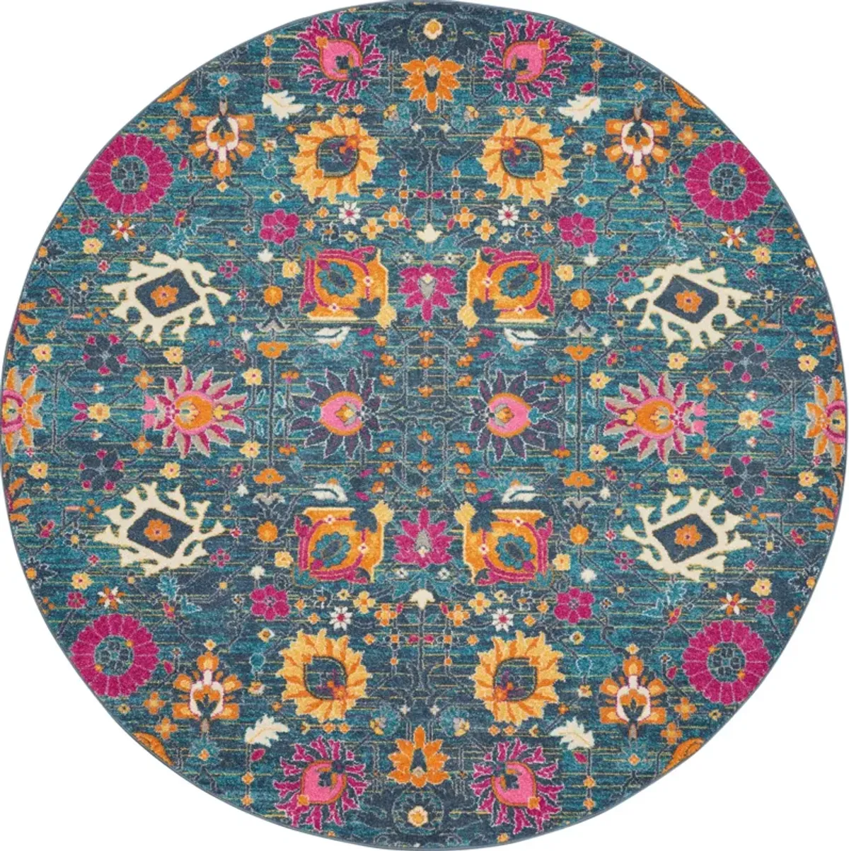 Tralee 8' Round Area Rug - Denim