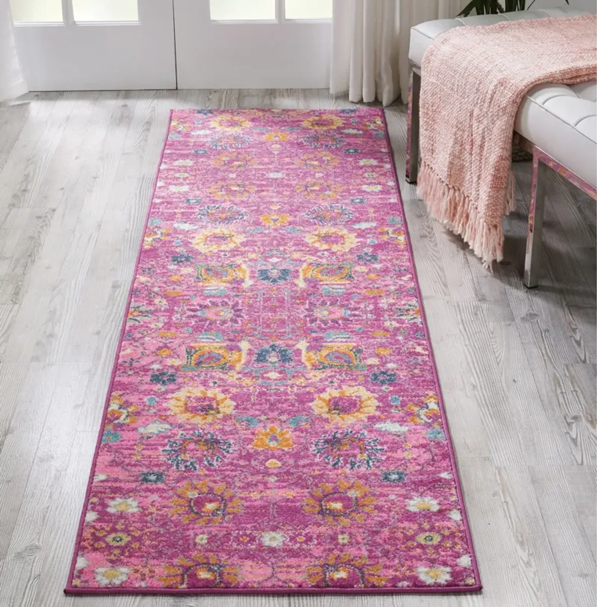 Tralee 2' x 8' Runner - Fuchsia