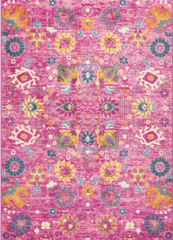 Tralee 7' x 10' Area Rug - Fuchsia Floral