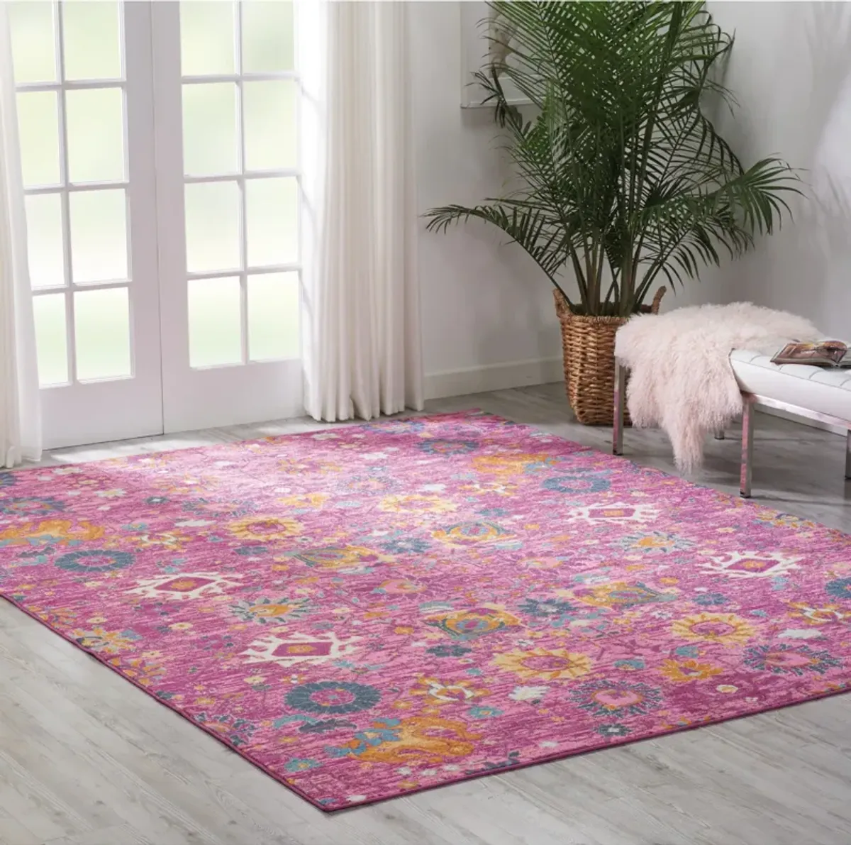 Tralee 9' x 12' Area Rug - Fuchsia