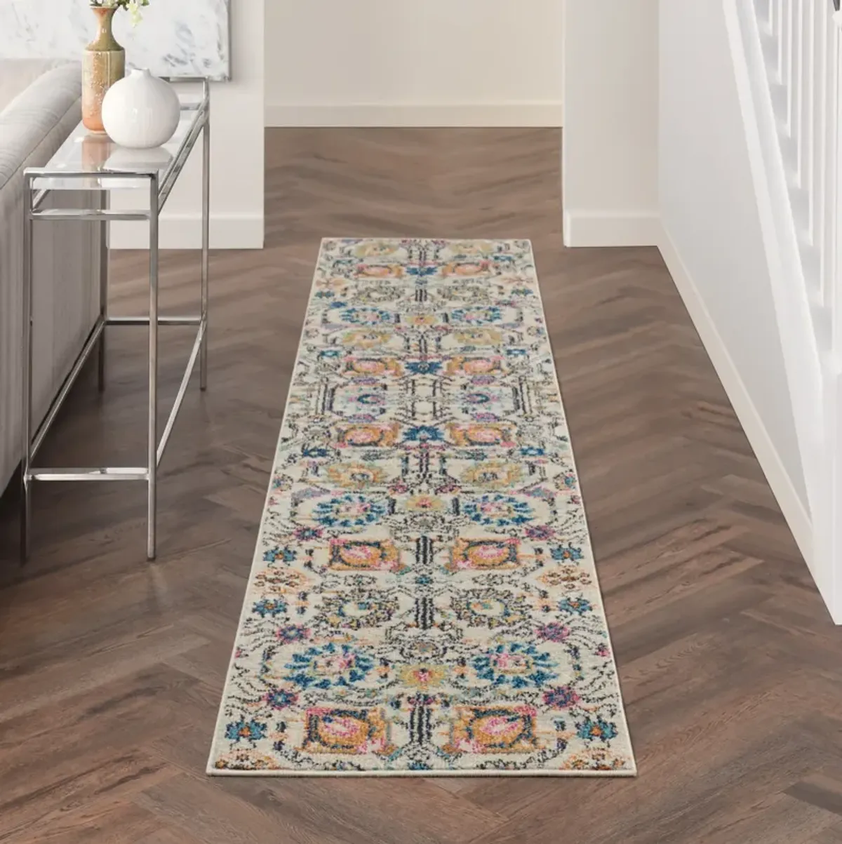 Tralee 2' x 10' Runner - Ivory Multicolor