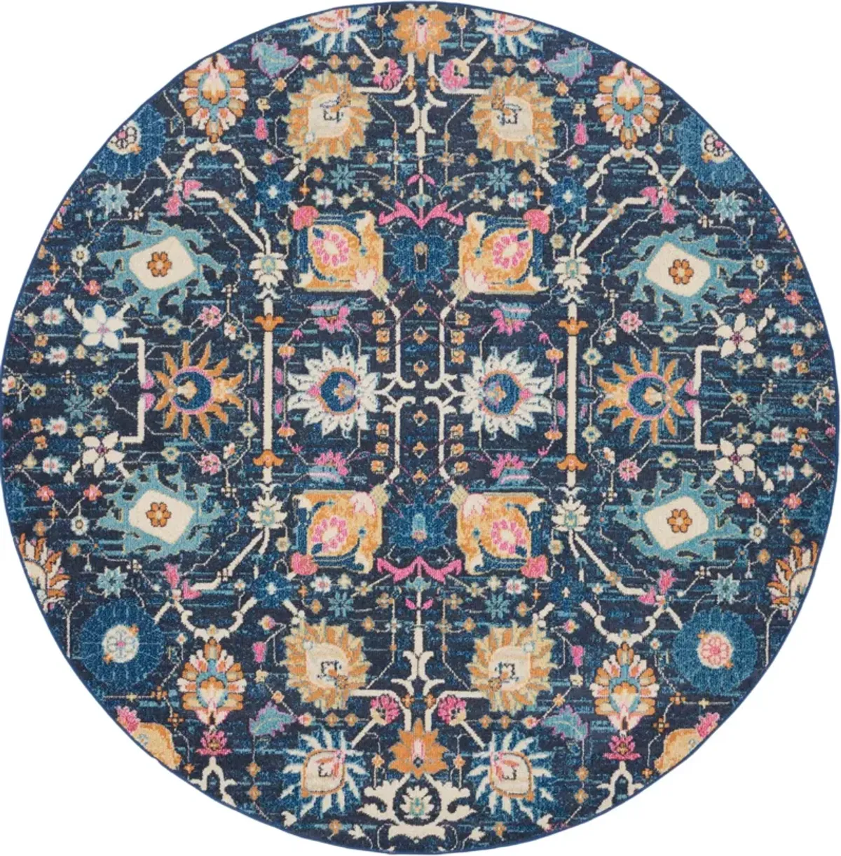 Tralee 8' Round Area Rug - Navy