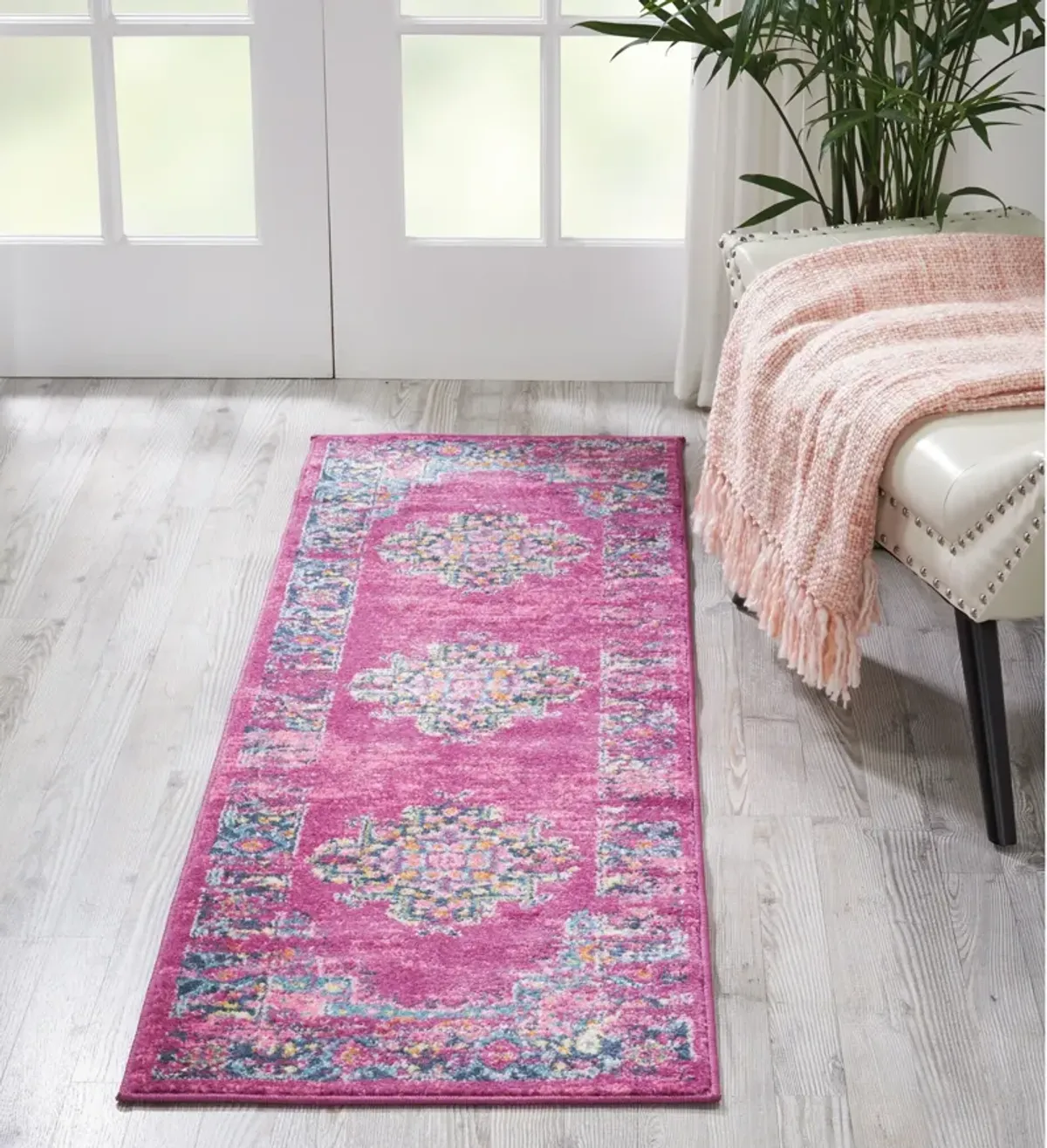 Tralee 2' x 6' Runner Rug - Fuchsia