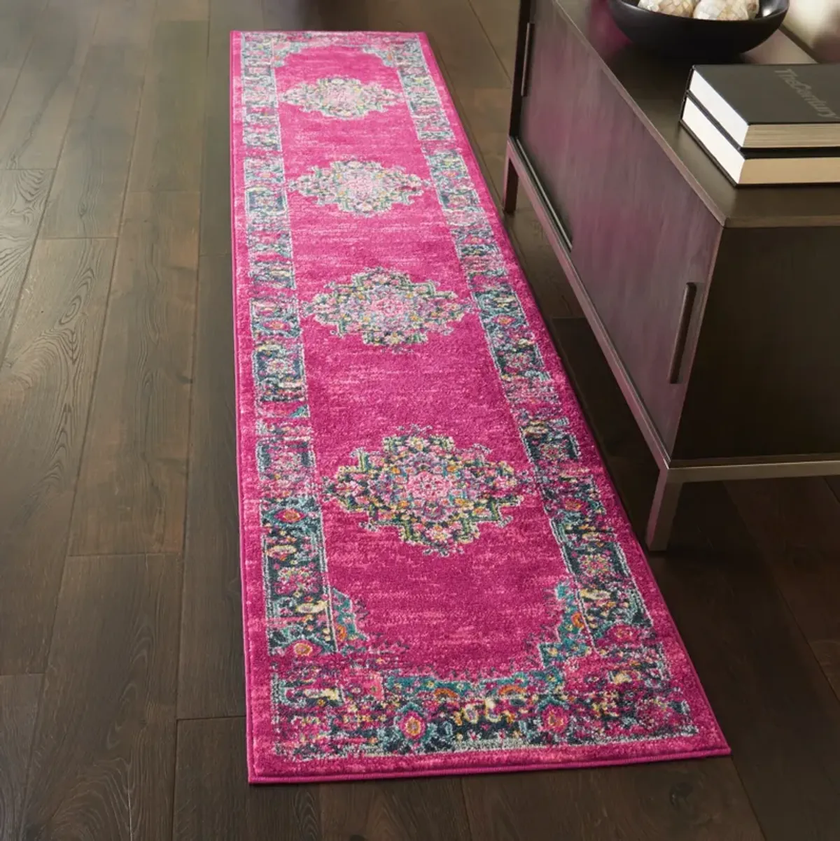 Tralee 2' x 10' Runner Rug - Fuchsia