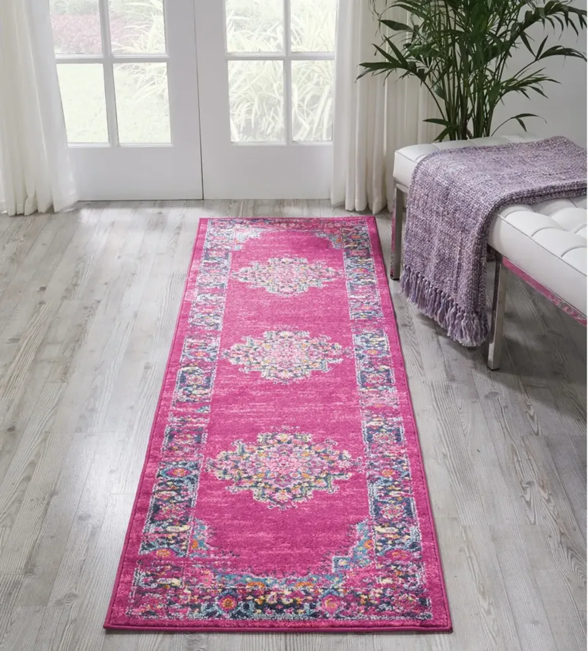 Tralee 2' x 8' Runner Rug - Fuchsia