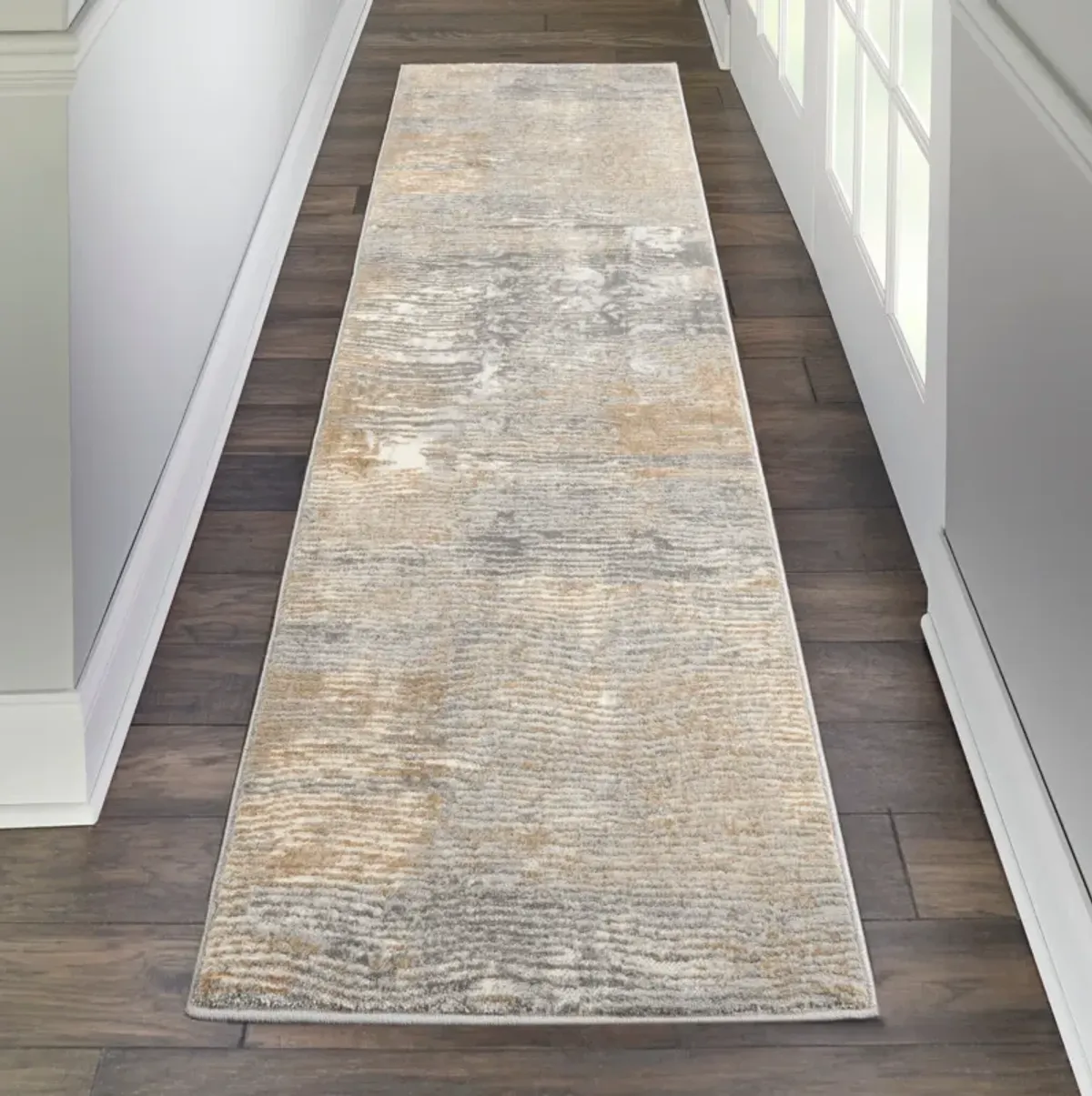 Sansa 2' x 7' Runner Rug - Gray/Beige