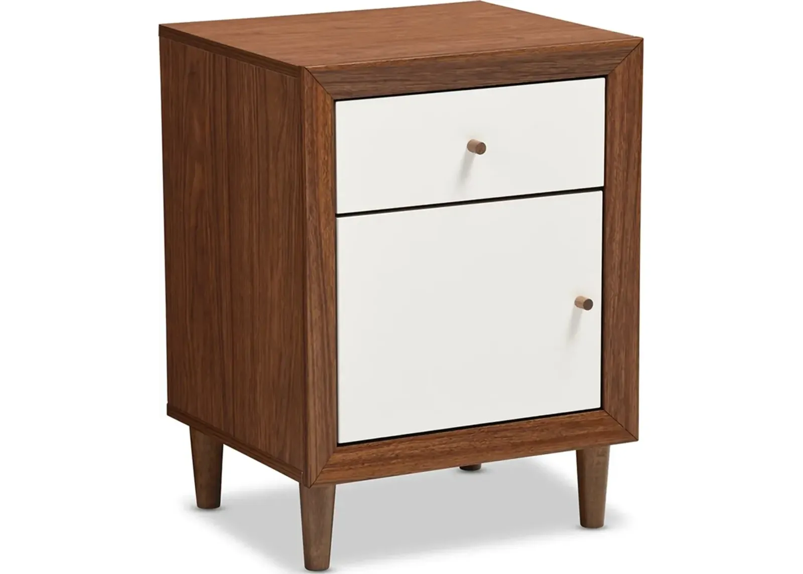 Margi 2 Drawer Nightstand - Walnut Brown/White