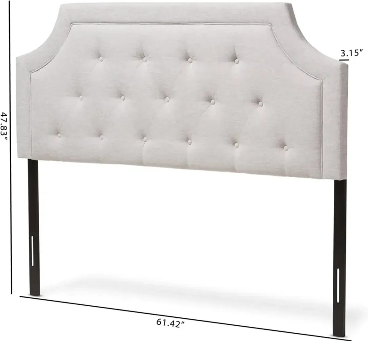 Paulette Queen Upholstered Headboard - Grayish Beige