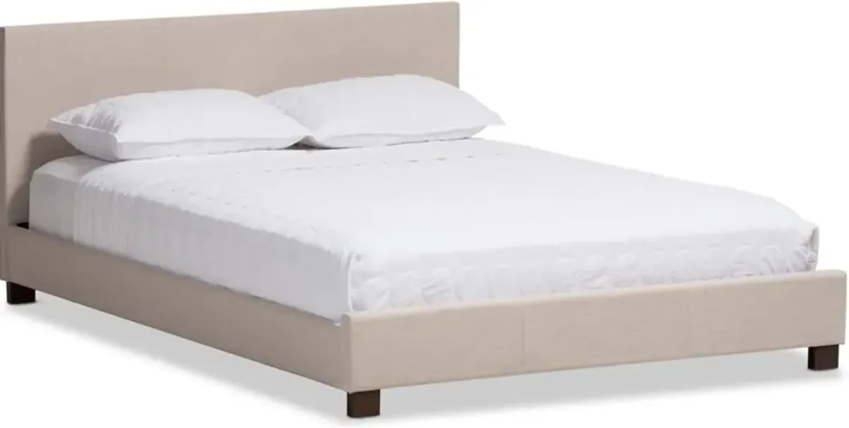 Jody Full Upholstered Platform Bed - Beige