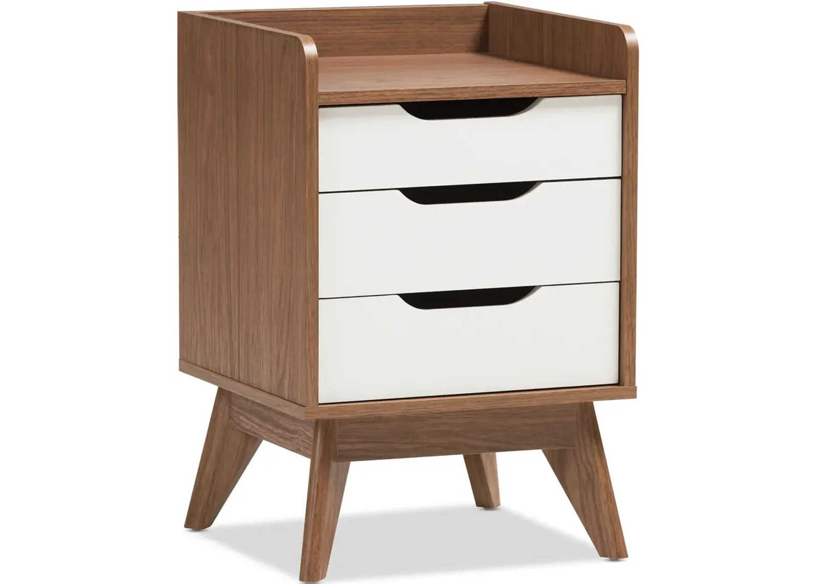 Orlana 3 Drawer Nightstand - White/Walnut Brown