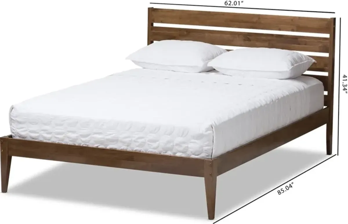 Averie Queen Platform Bed - Walnut Brown