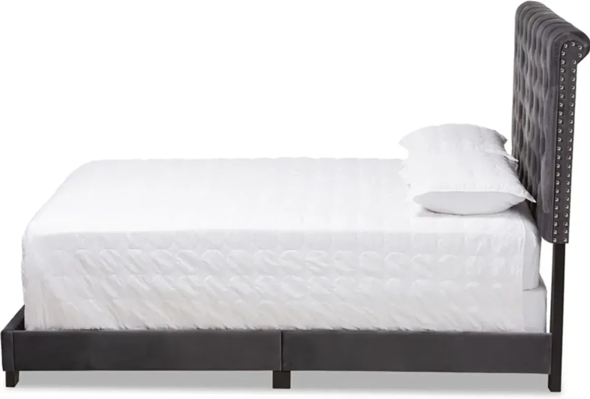 Noen Queen Upholstered Bed - Dark Gray