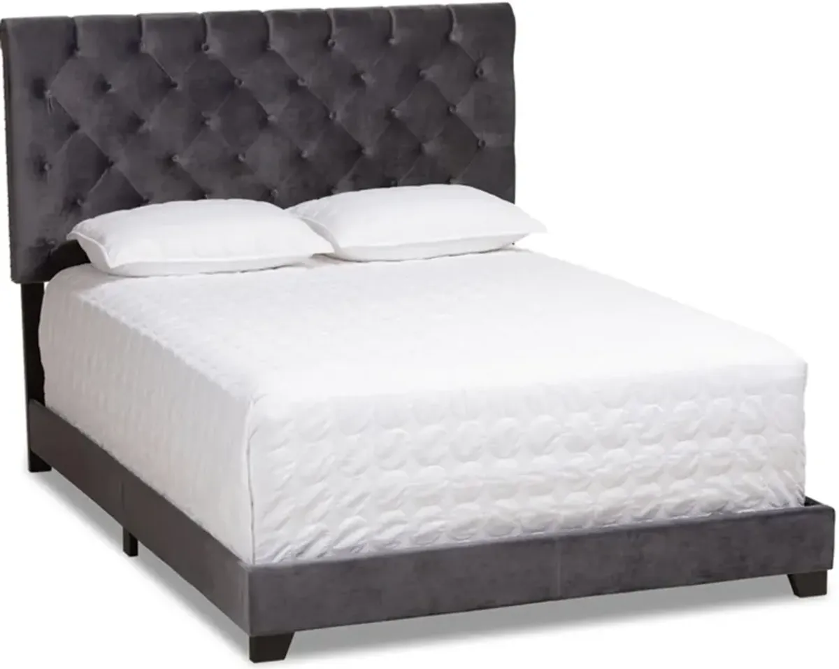 Noen Queen Upholstered Bed - Dark Gray