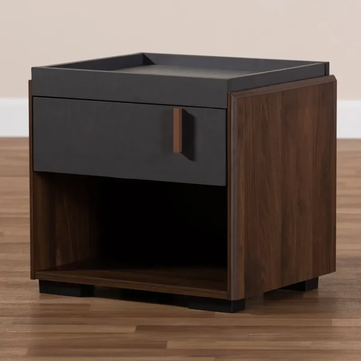 Loreda Nightstand - Gray/Walnut