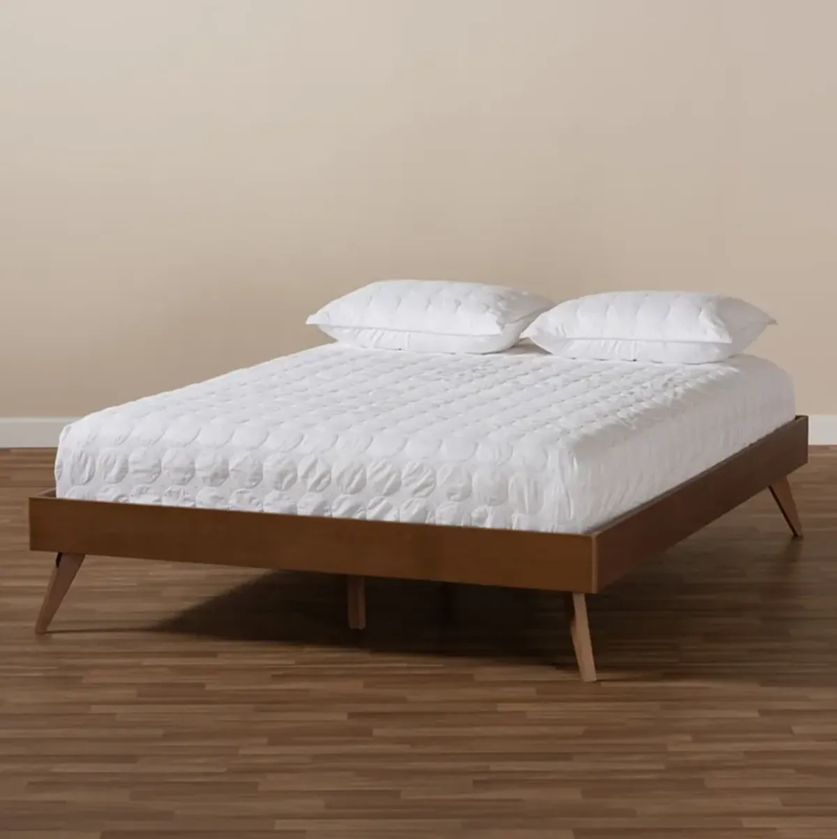 Vega Full Platform Bed Frame - Ash Walnut