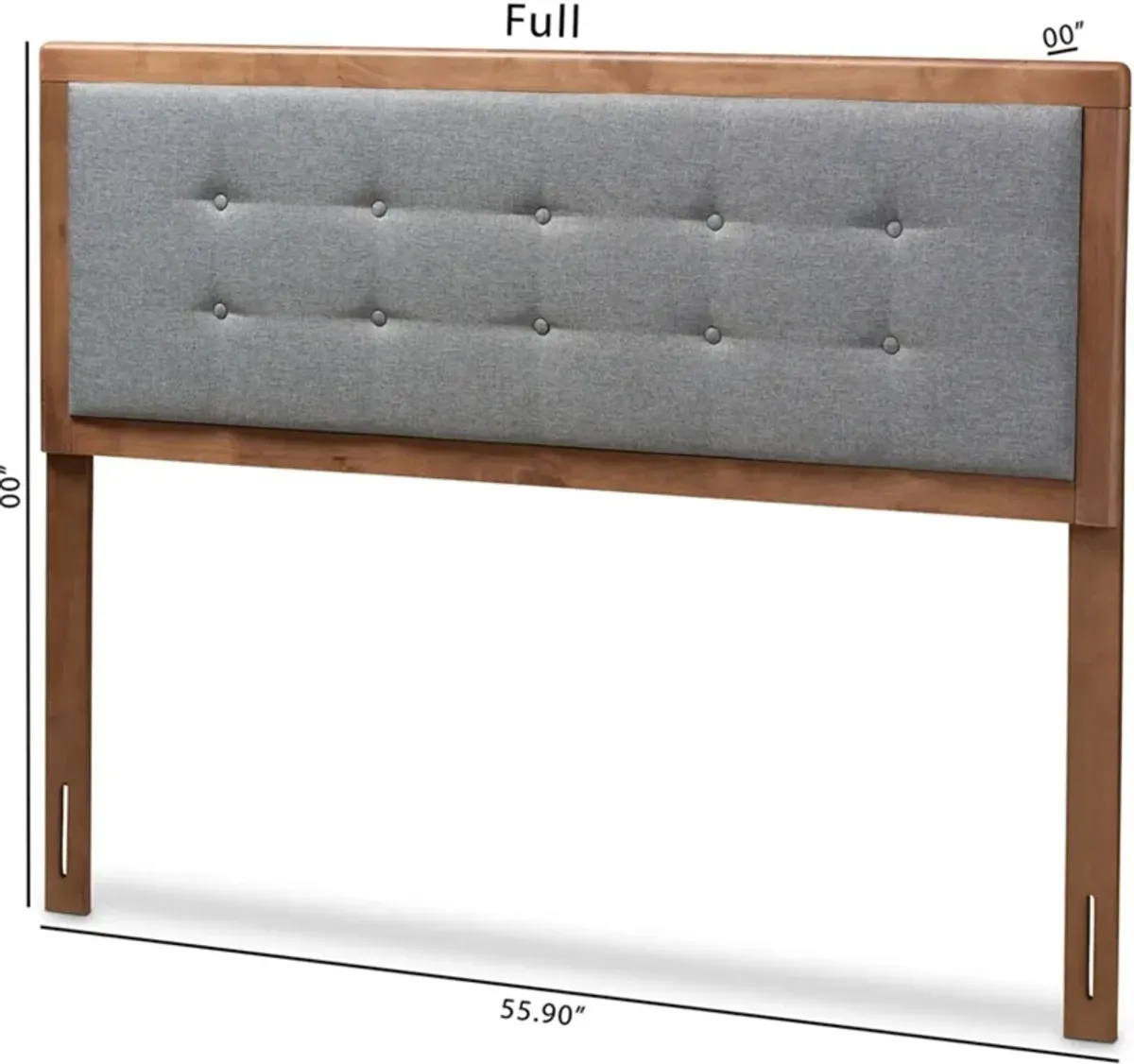 Malmo Full Upholstered Headboard - Dark Gray/Walnut