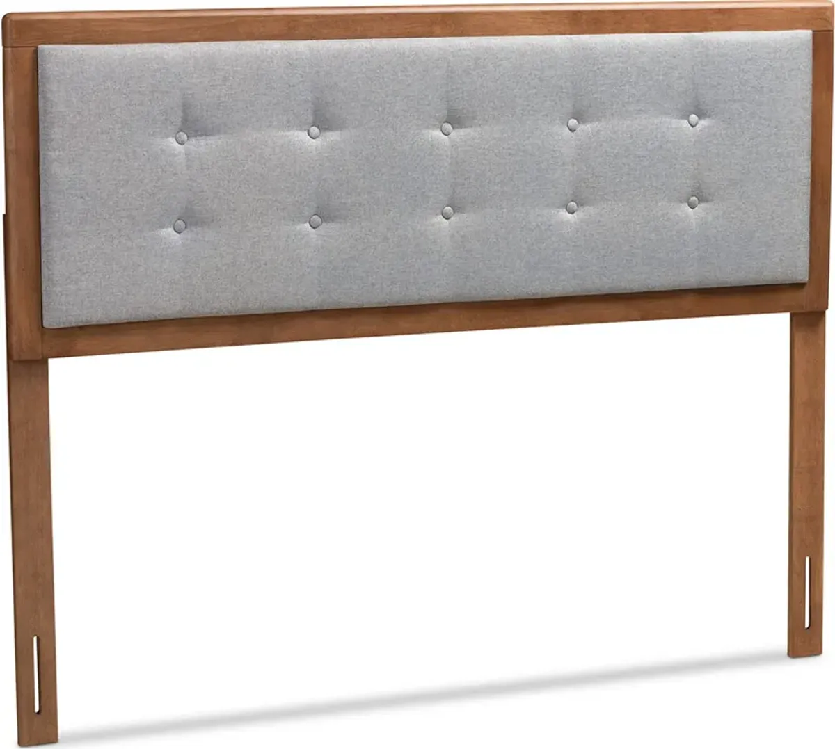 Malmo Queen Upholstered Headboard - Gray/Walnut