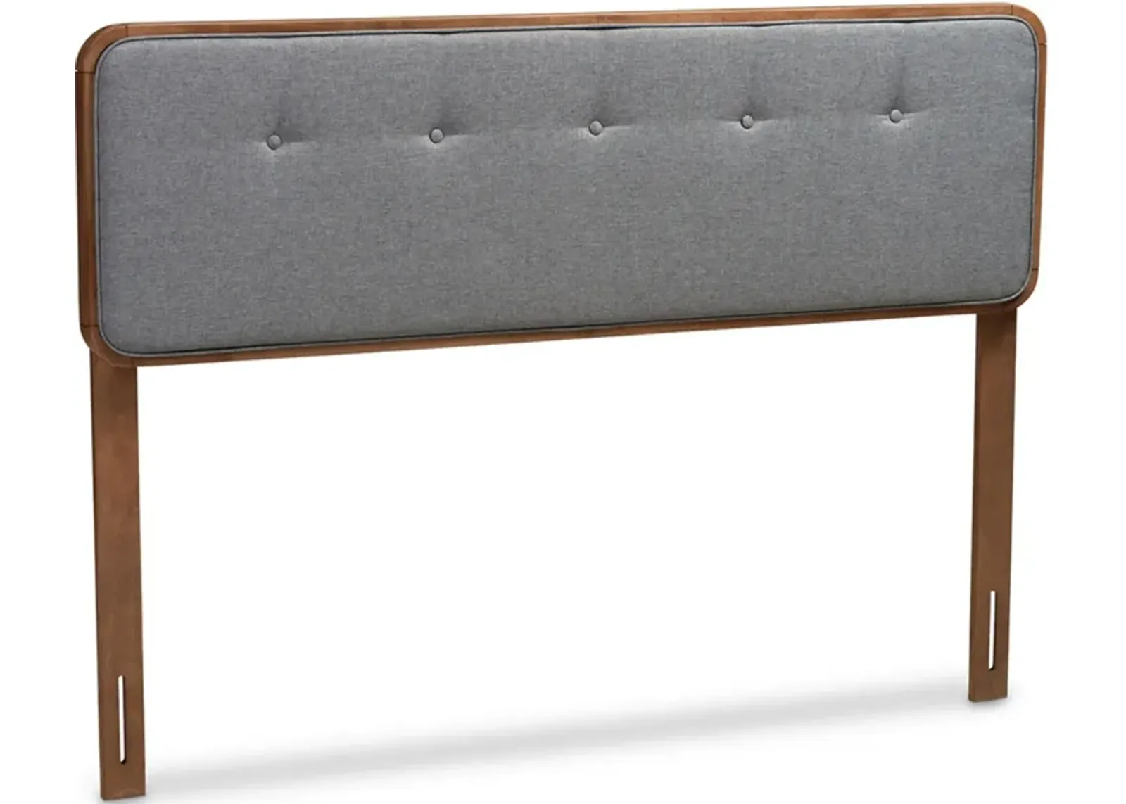 Arnia King Upholstered Headboard - Dark Gray/Walnut