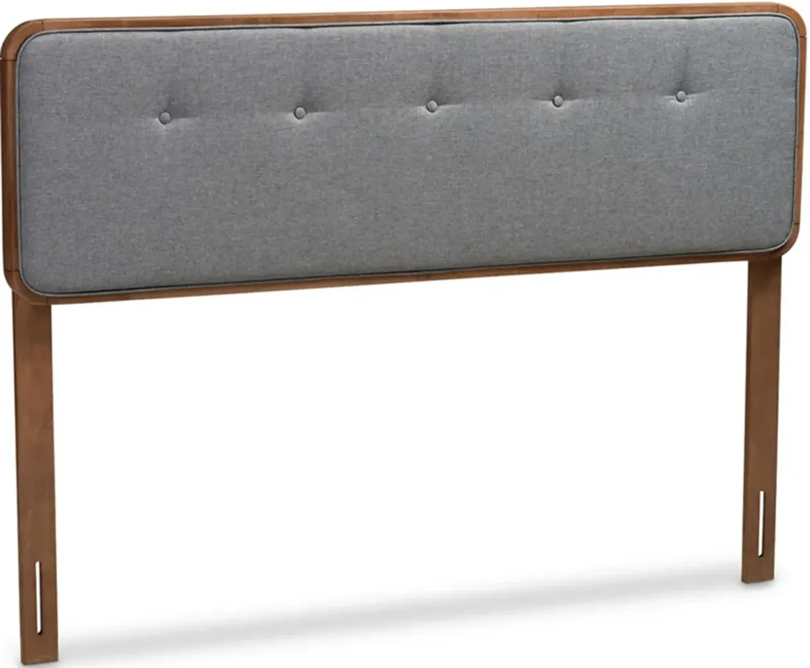 Arnia King Upholstered Headboard - Dark Gray/Walnut