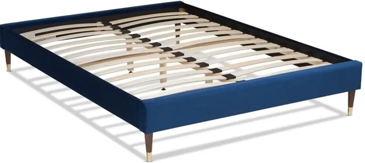 Sonny Full Upholstered Platform Bed Frame - Navy Blue