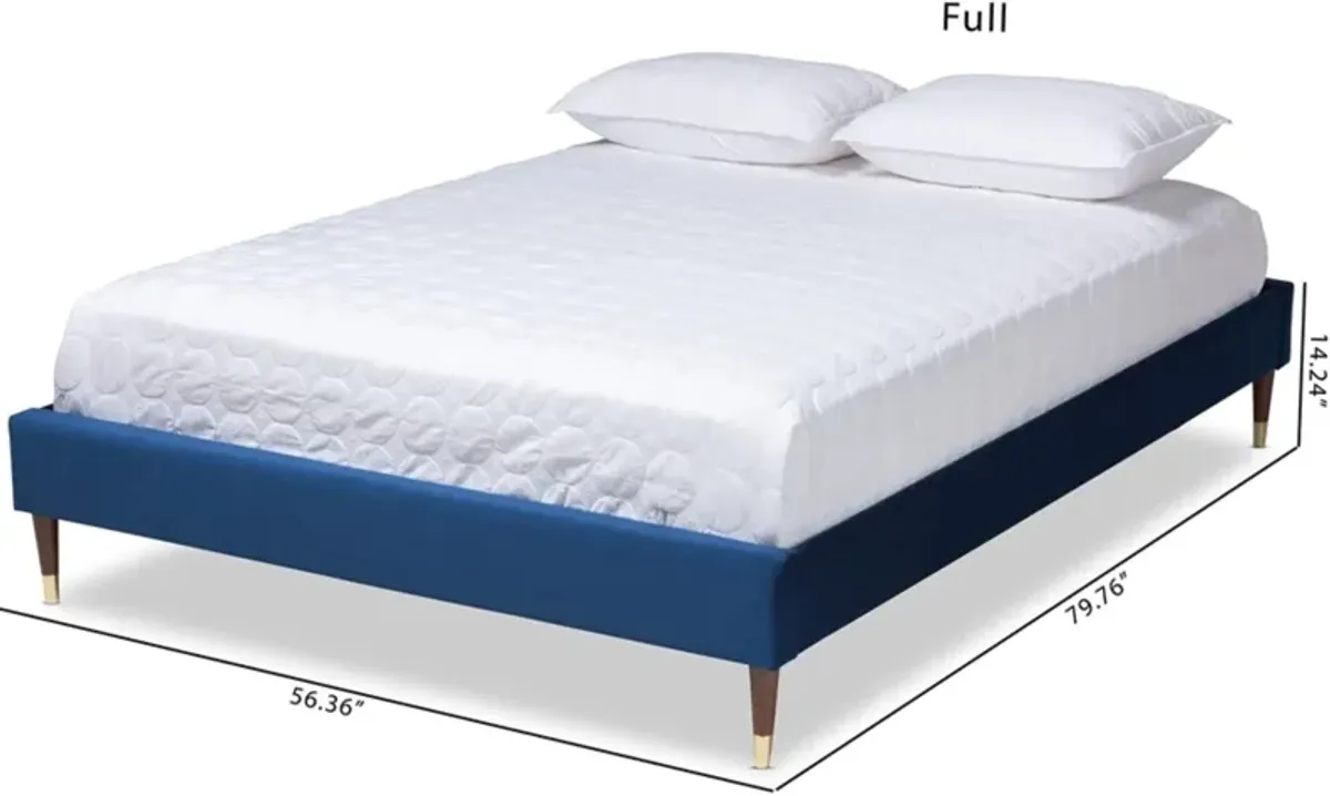 Sonny Full Upholstered Platform Bed Frame - Navy Blue