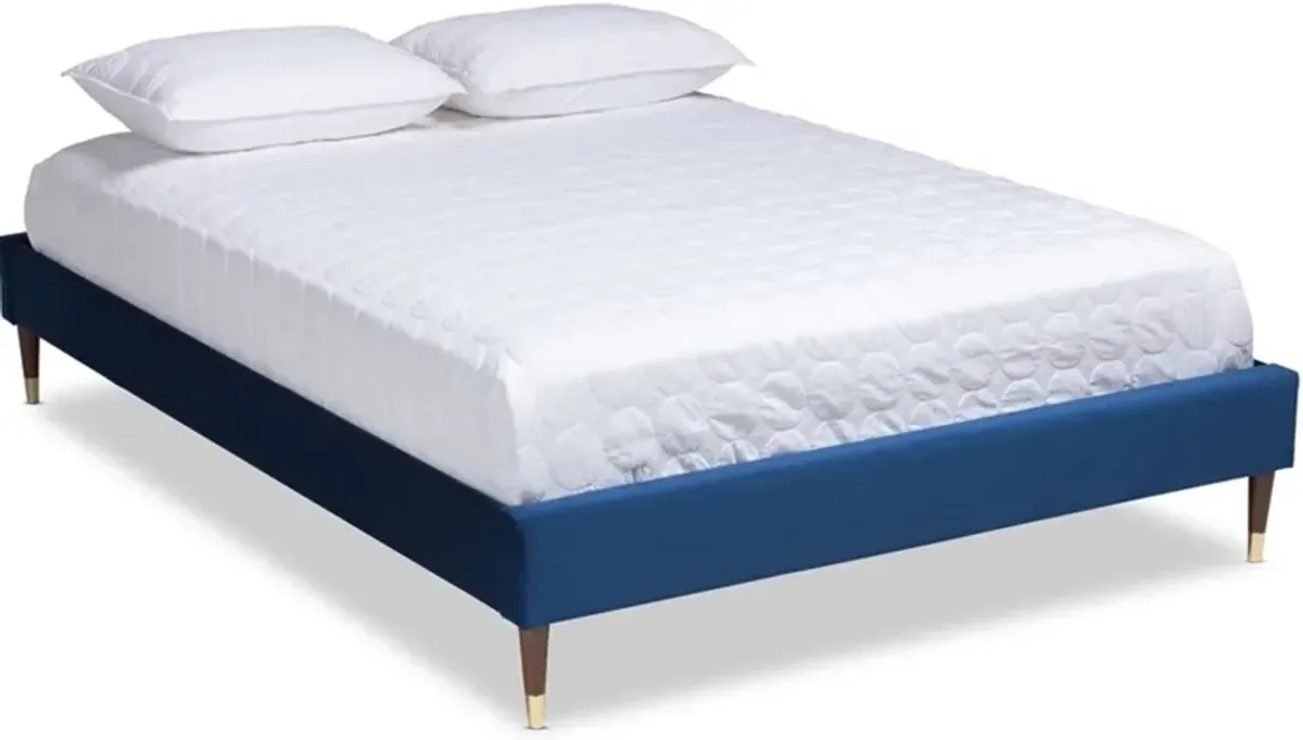 Sonny Full Upholstered Platform Bed Frame - Navy Blue