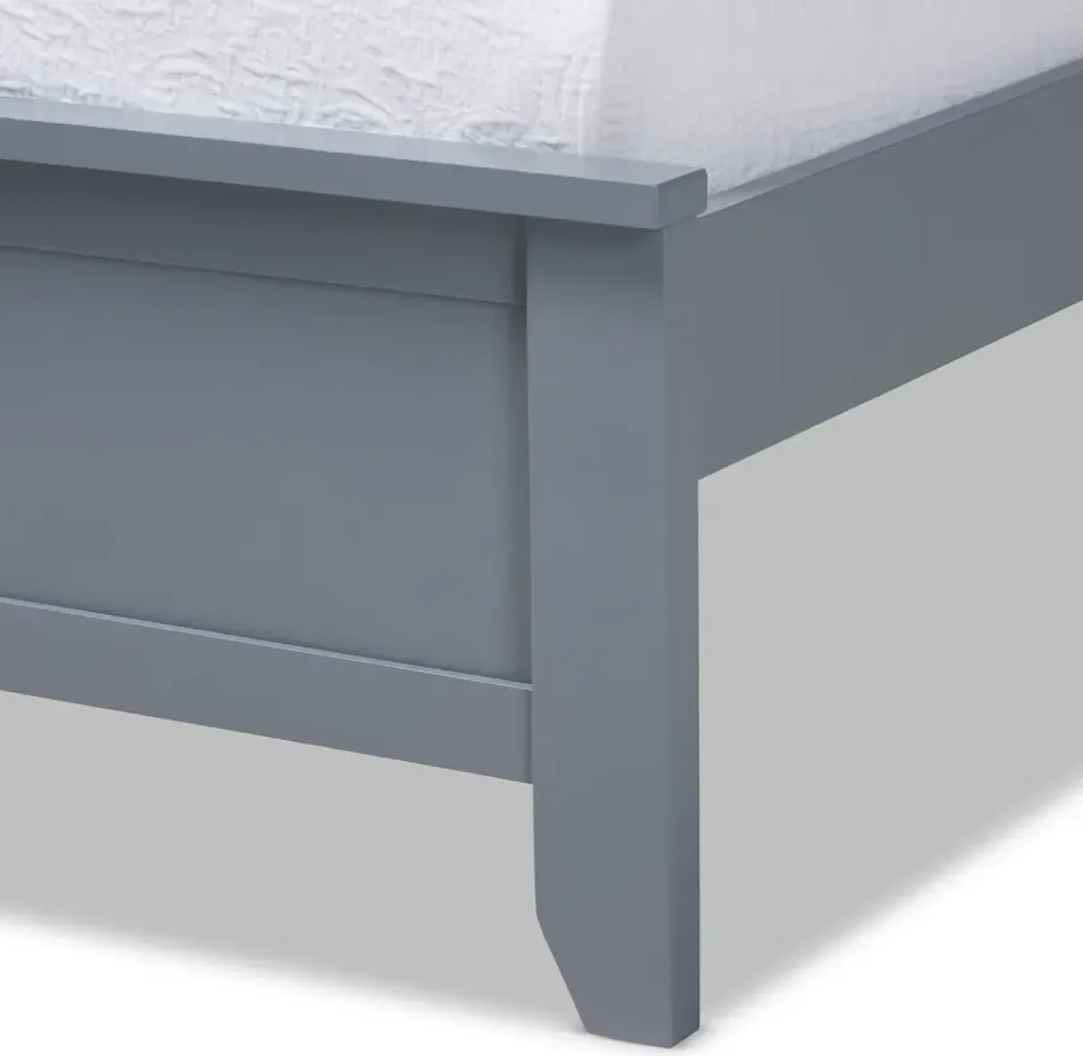 Lorella Twin Platform Bed - Gray