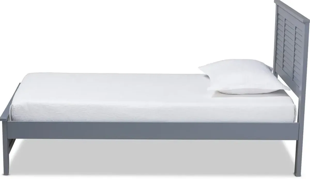 Lorella Twin Platform Bed - Gray