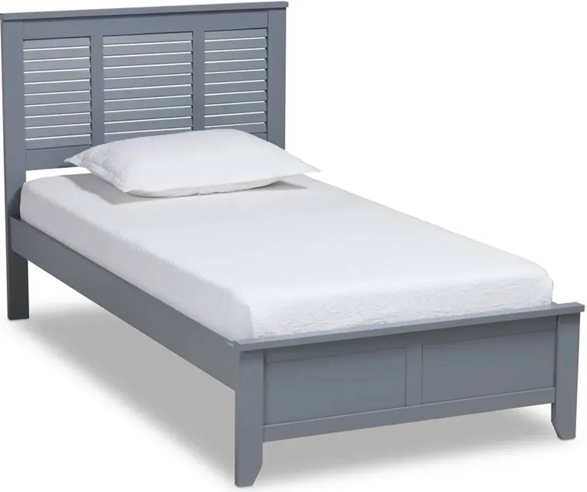 Lorella Twin Platform Bed - Gray