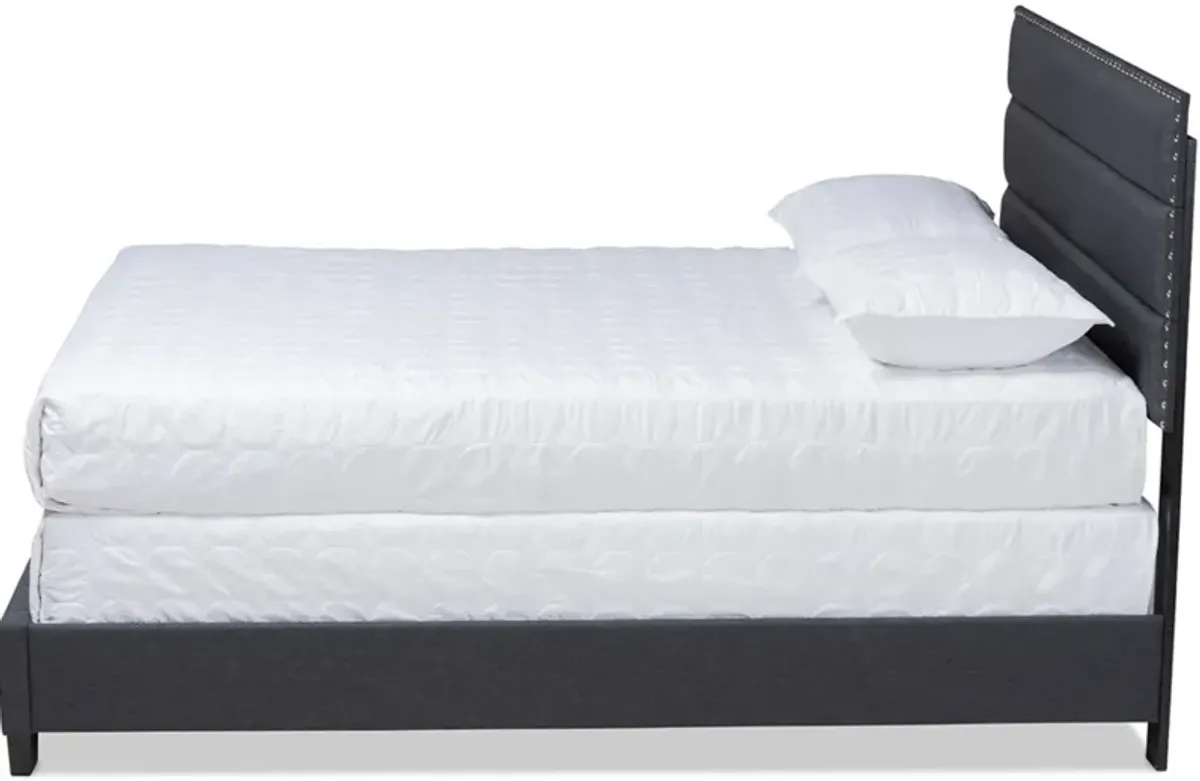 Carmen Full Upholstered Bed - Dark Gray/Black