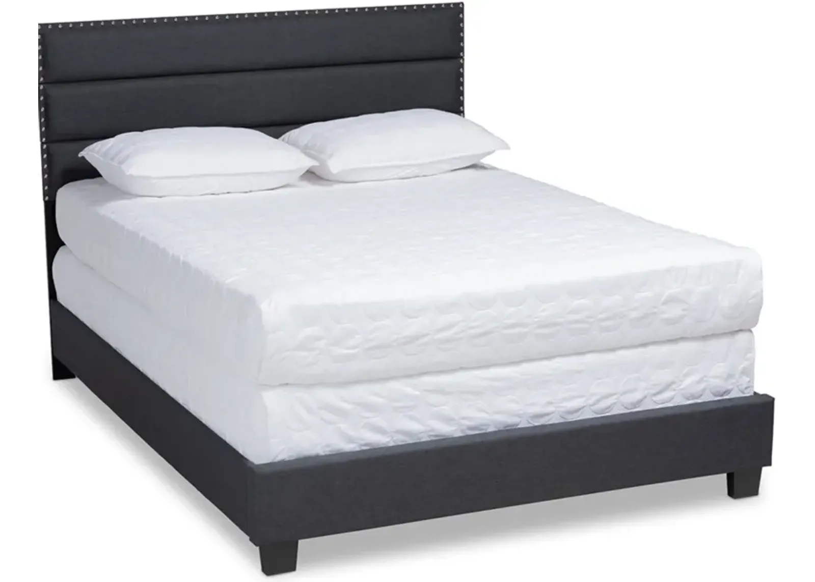 Carmen Full Upholstered Bed - Dark Gray/Black