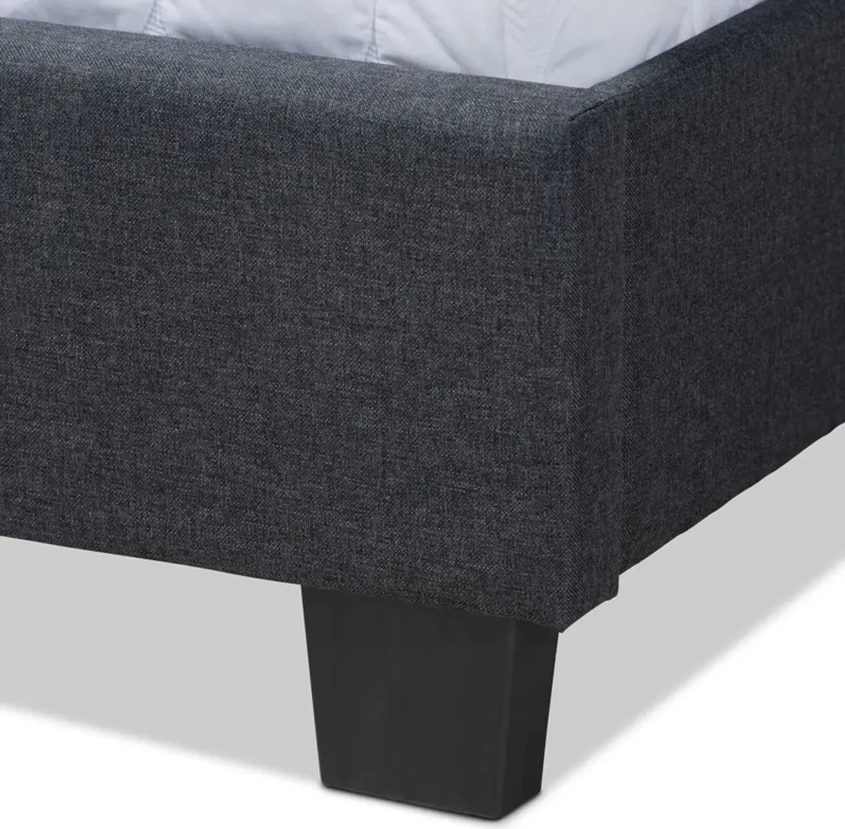 Carmen Queen Upholstered Bed - Dark Gray/Black