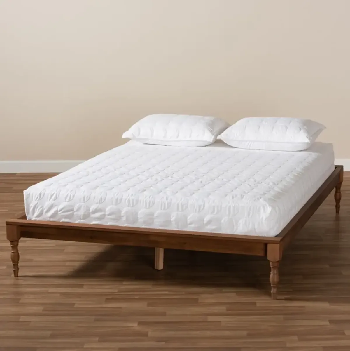 Leonida Full Platform Bed Frame - Ash Walnut