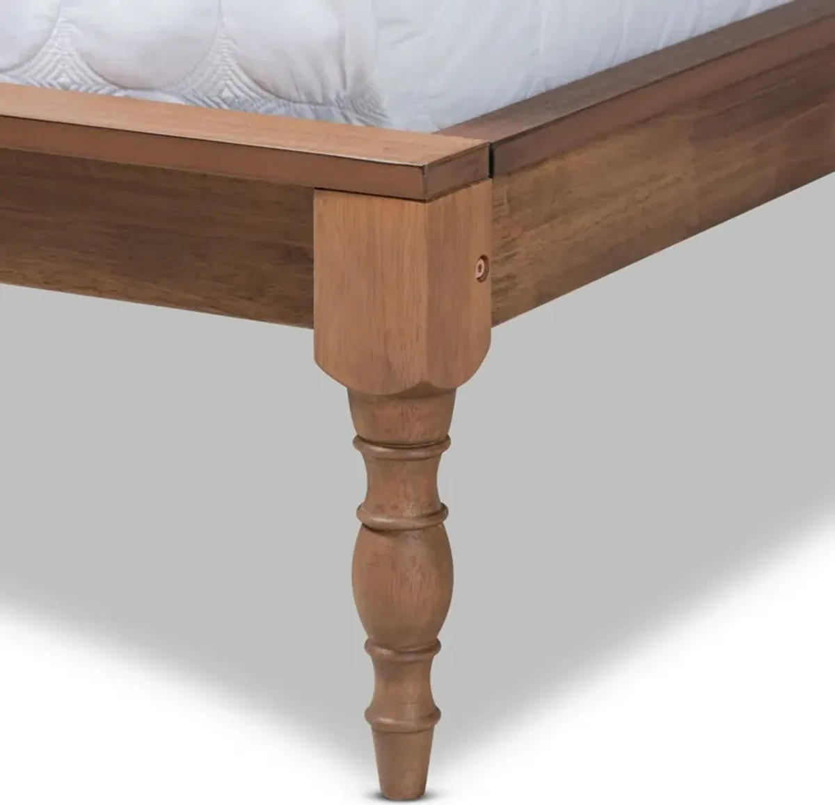 Leonida Full Platform Bed Frame - Ash Walnut