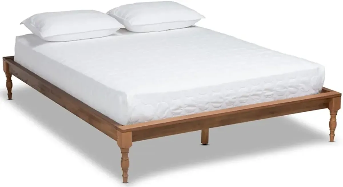 Leonida Full Platform Bed Frame - Ash Walnut