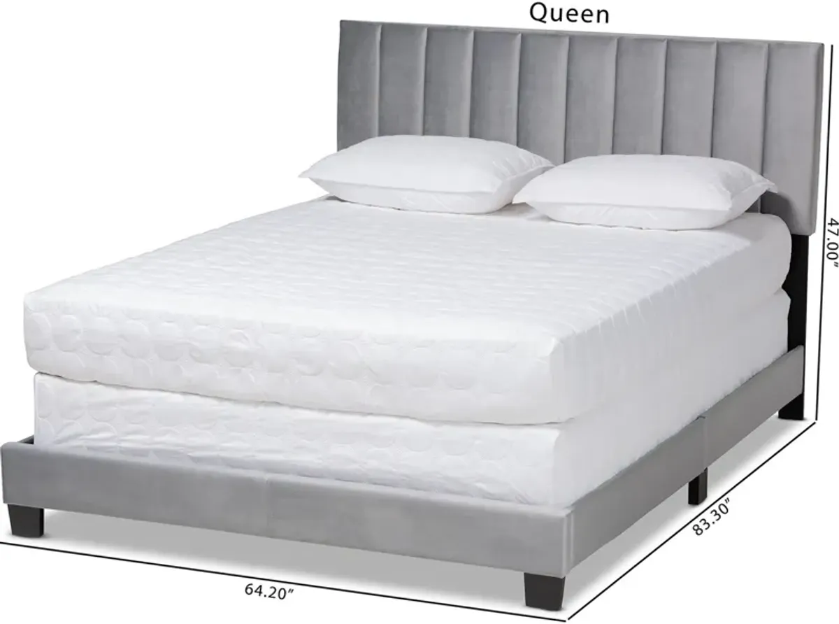 Talulla Queen Upholstered Bed - Gray/Black