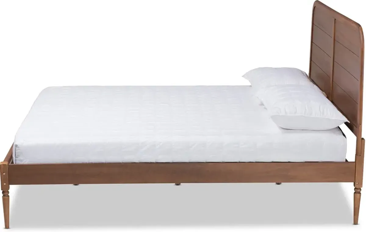 Devika Queen Platform Bed - Walnut Brown