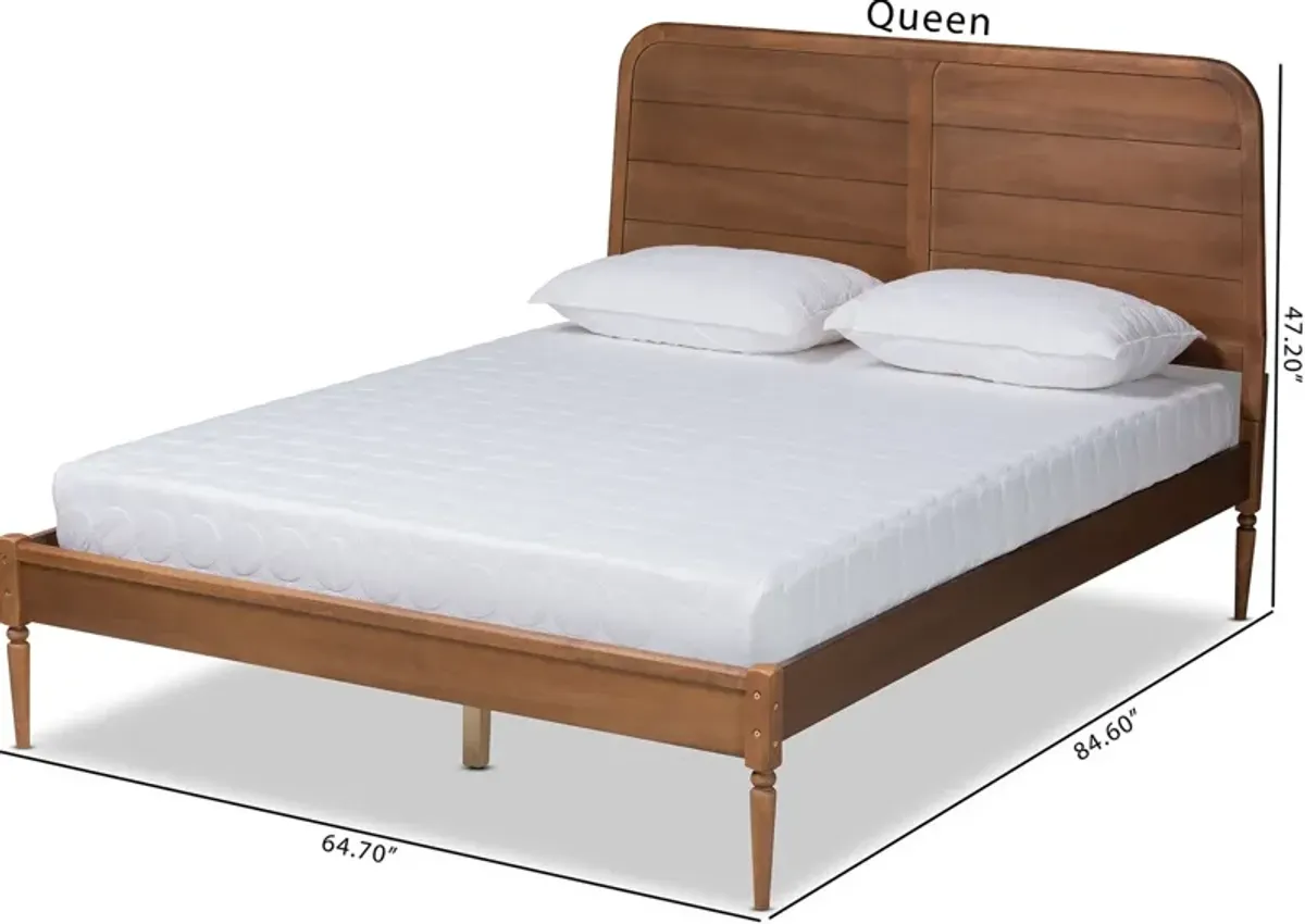 Devika Queen Platform Bed - Walnut Brown