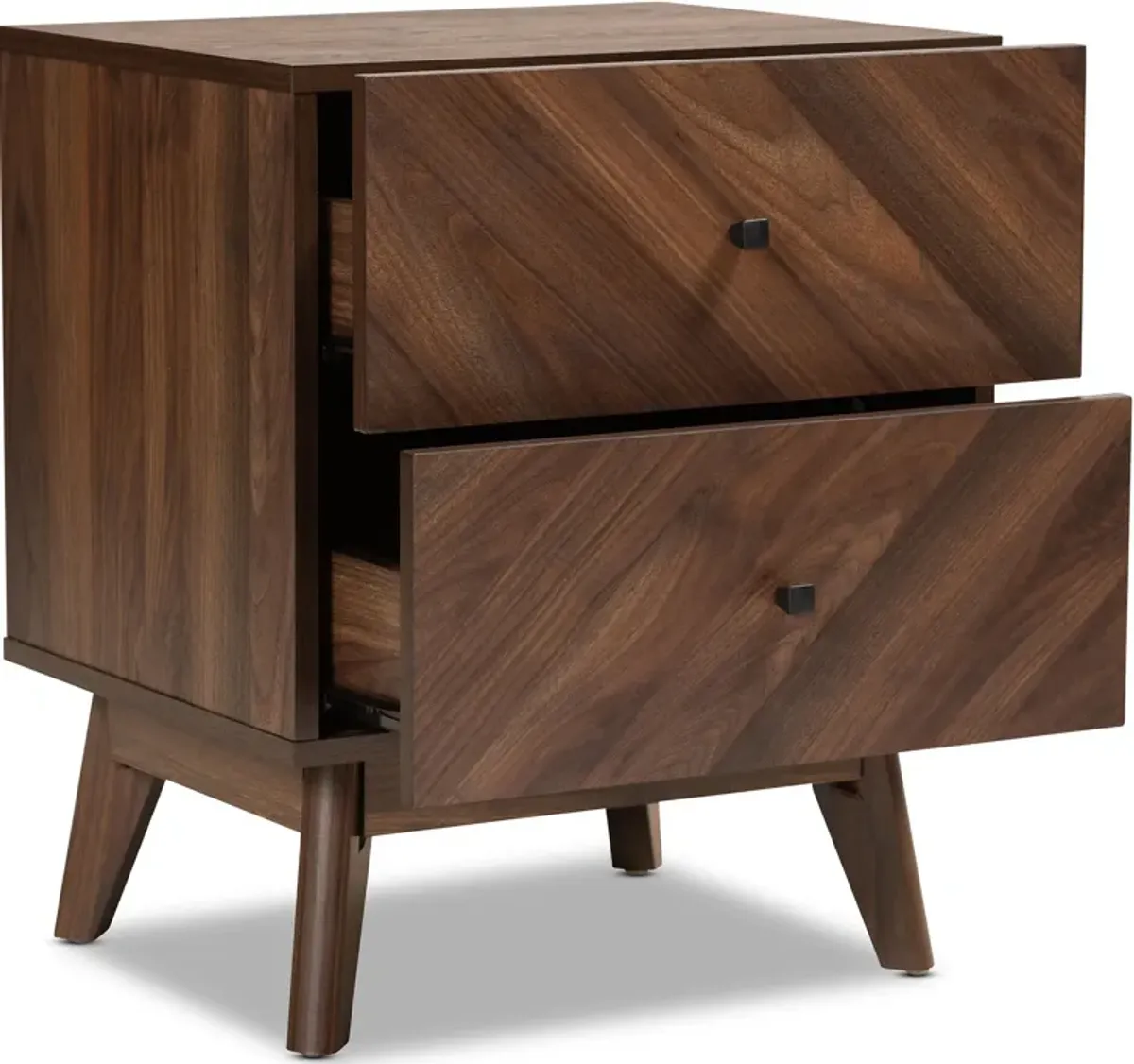 Betania 2 Drawer Nightstand - Walnut Brown