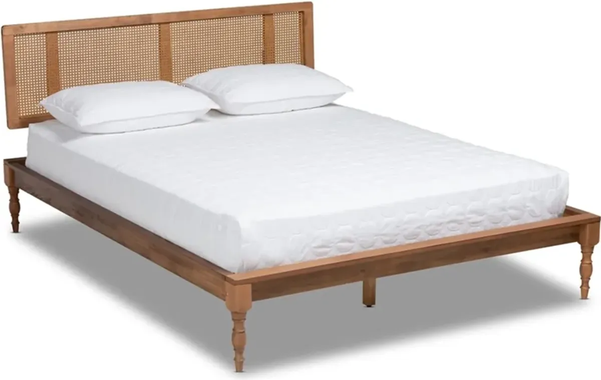 Leonida Queen Platform Bed - Ash Walnut