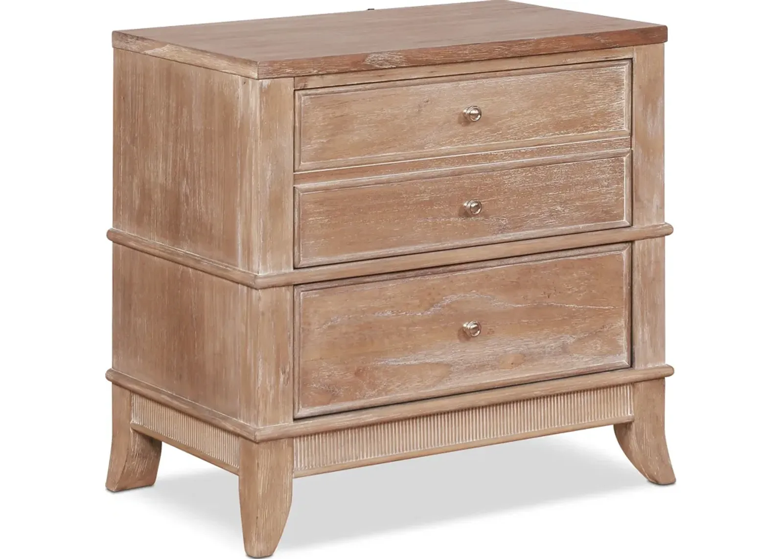 Hazel 2-Drawer Nightstand with USB Charging - Latte