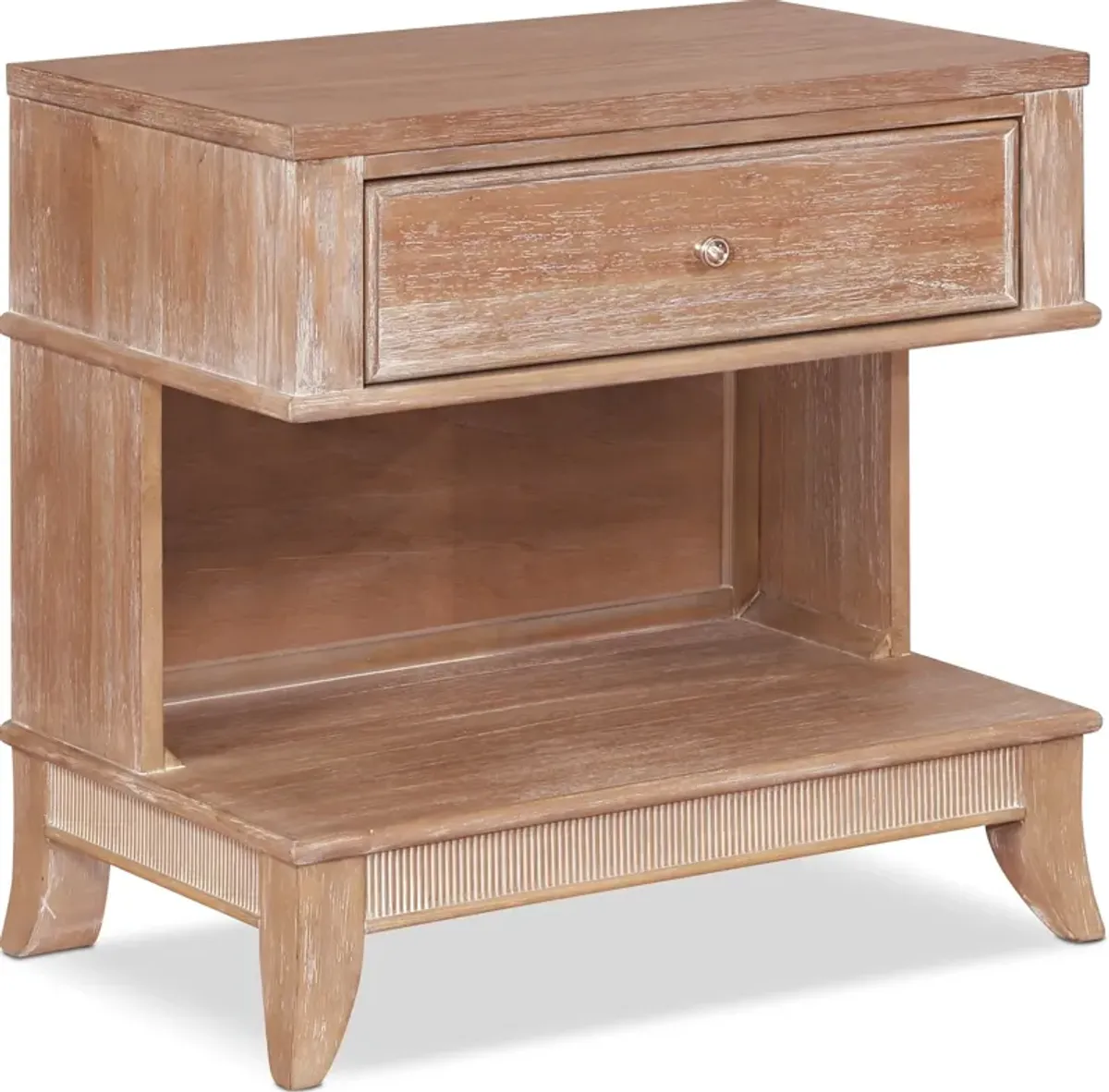 Hazel 1-Drawer Nightstand with USB Charging - Latte