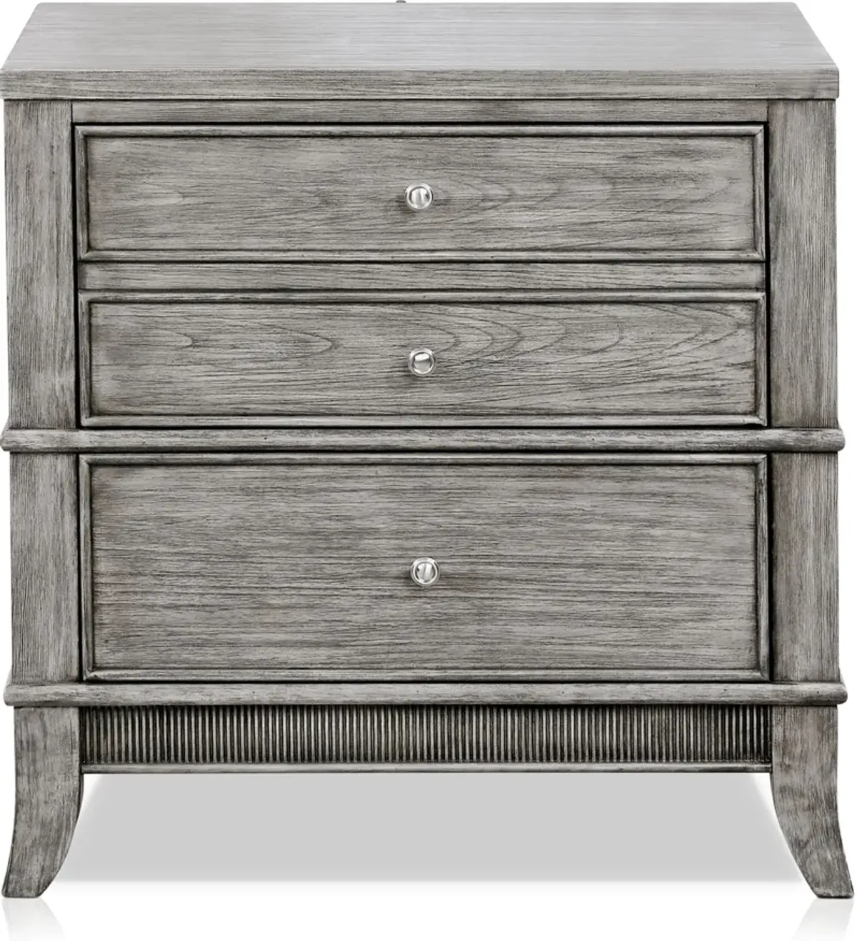 Hazel 2-Drawer Nightstand with USB Charging - Gray