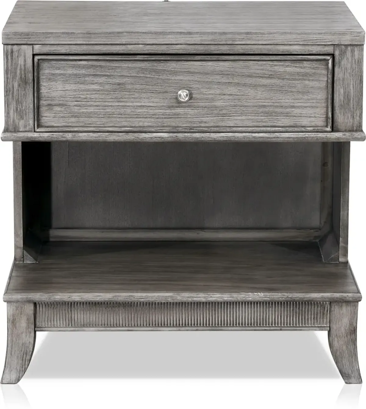 Hazel 1-Drawer Nightstand with USB Charging - Gray