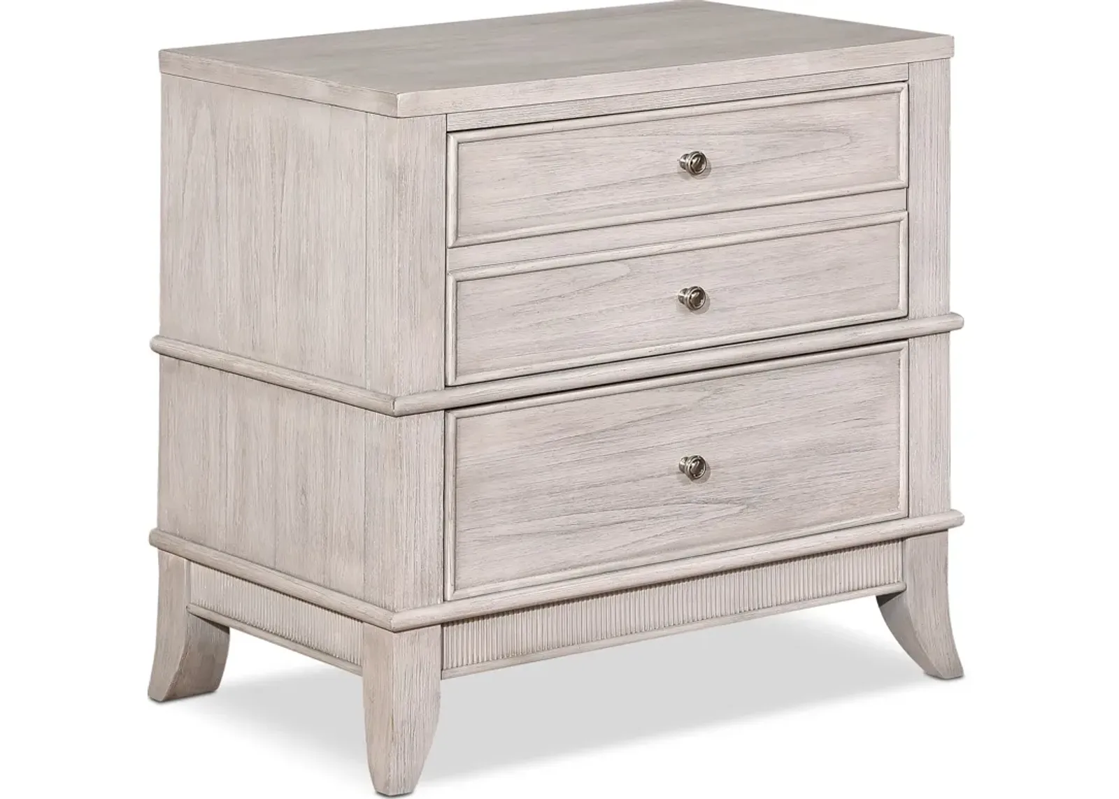 Hazel 2-Drawer Nightstand with USB Charging - Water White