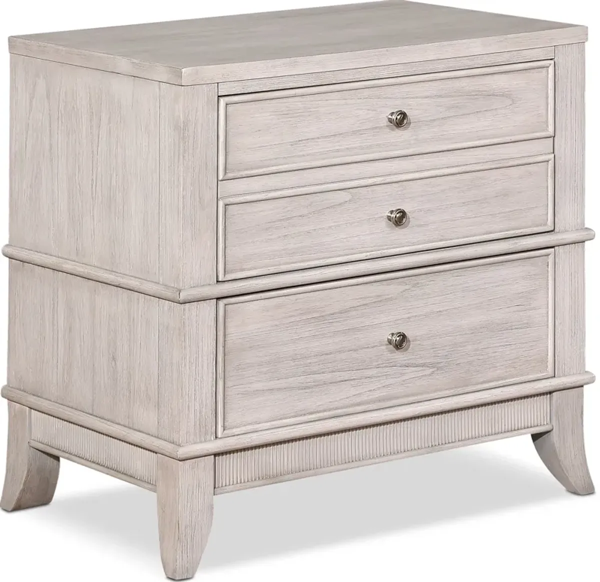 Hazel 2-Drawer Nightstand with USB Charging - Water White