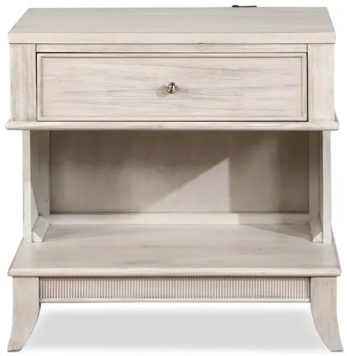 Hazel 1-Drawer Nightstand with USB Charging - Water White