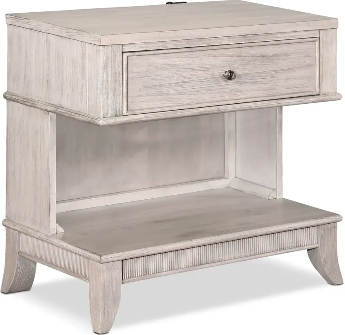 Hazel 1-Drawer Nightstand with USB Charging - Water White