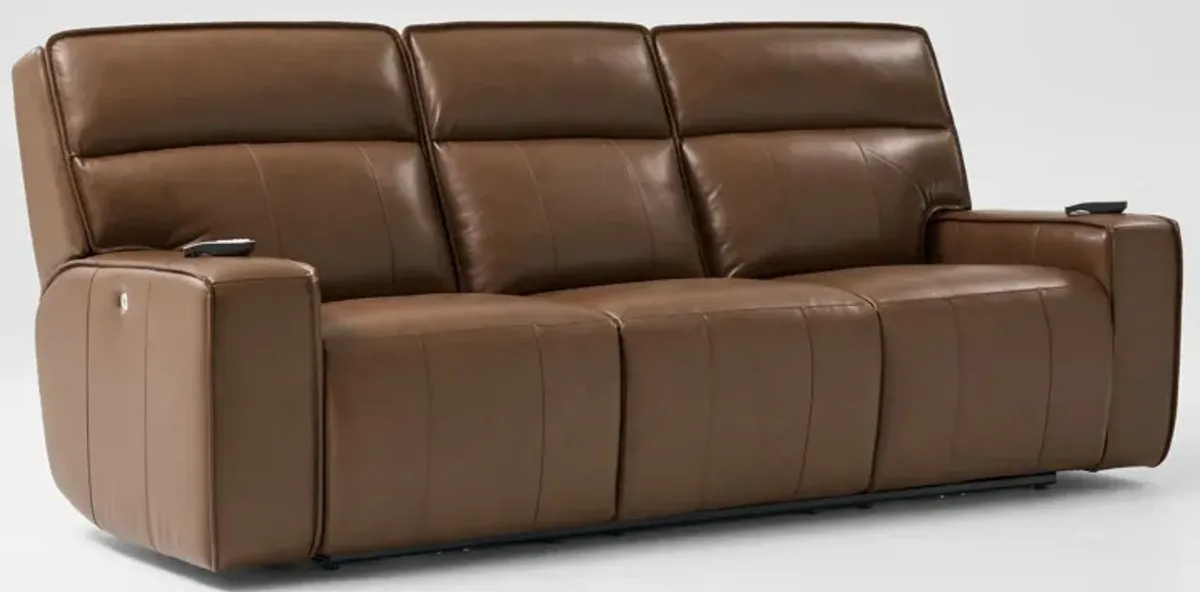 Everest Triple-Power Reclining Sofa - Brown