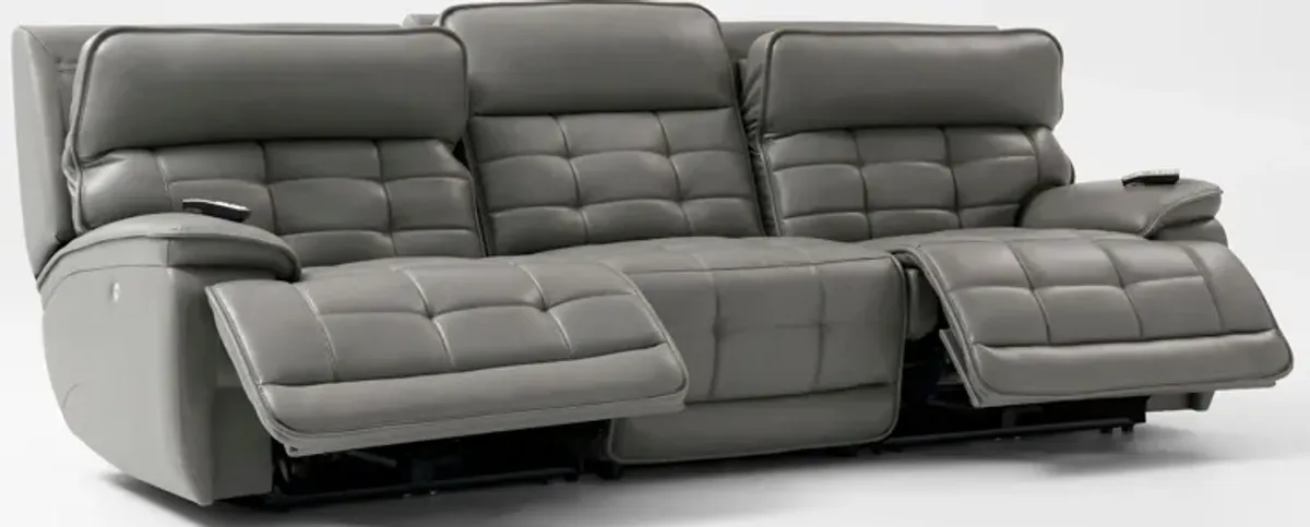 Cascade 3-Piece Triple-Power Reclining Sofa - Gray